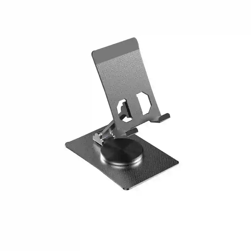 Foldable Aluminum Phone Stand: Adjustable Rotating Desktop Mount Gray Tidesmit