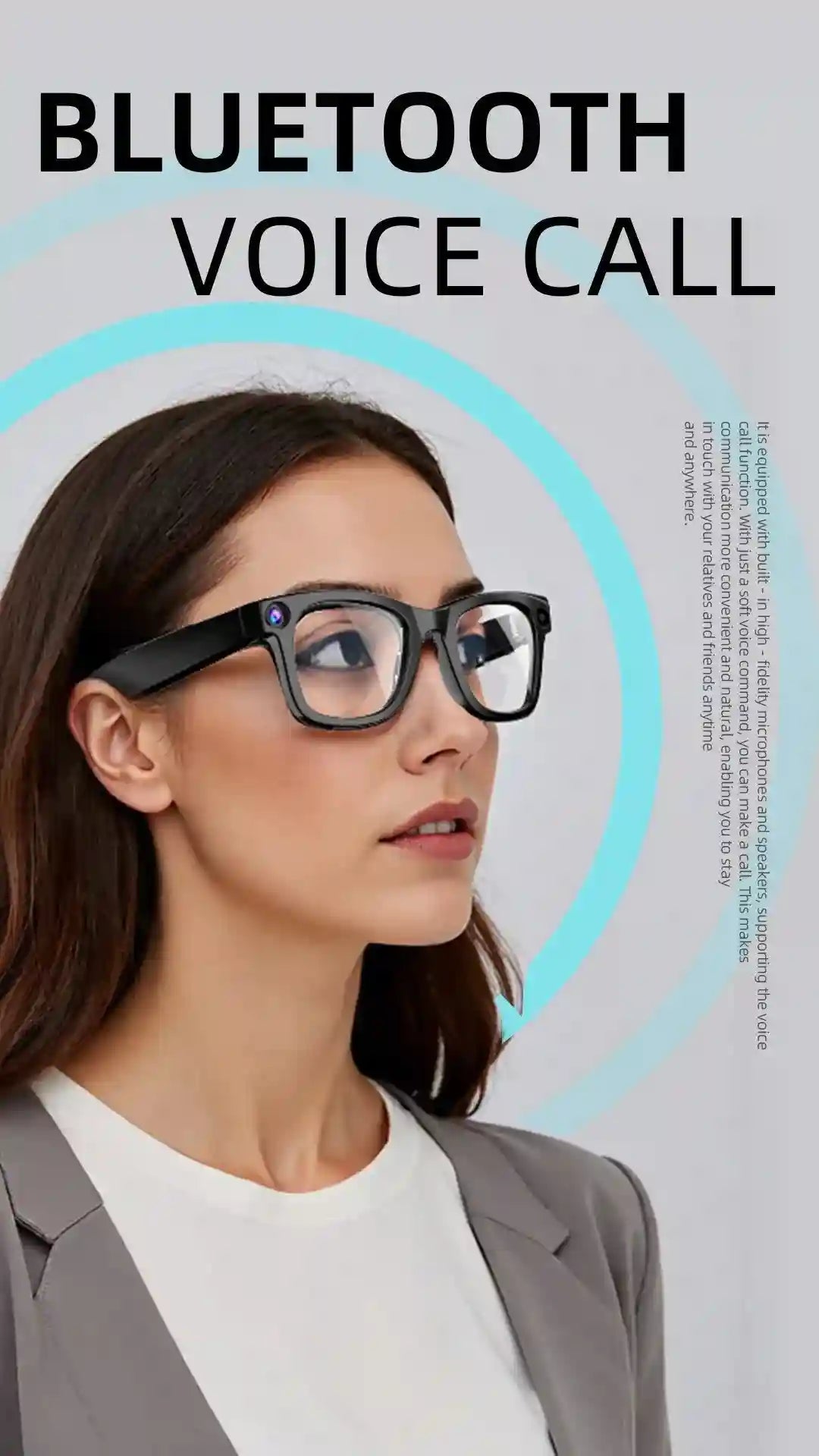 Smart Glasses with Integrated Camera, Music and Translation - Tidesmit G300 Tidesmit