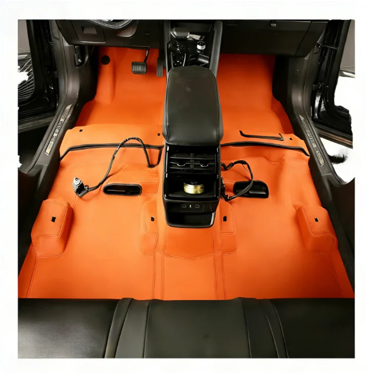 Custom 5-Piece Full Coverage High-end Leather Car Floor Mat Set 20mm Thick Business Style Fit Luxury Auto Interior Accessories