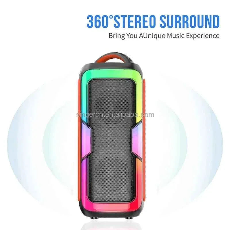 Portable Bluetooth Speaker with Dual 4 Inch Drivers and Orange LED My Store