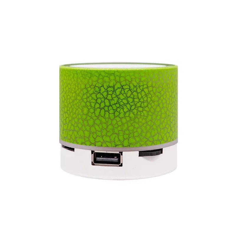 Portable Bluetooth Speaker with RGB LED Lamp - Wireless Audio for Home Green plastic My Store