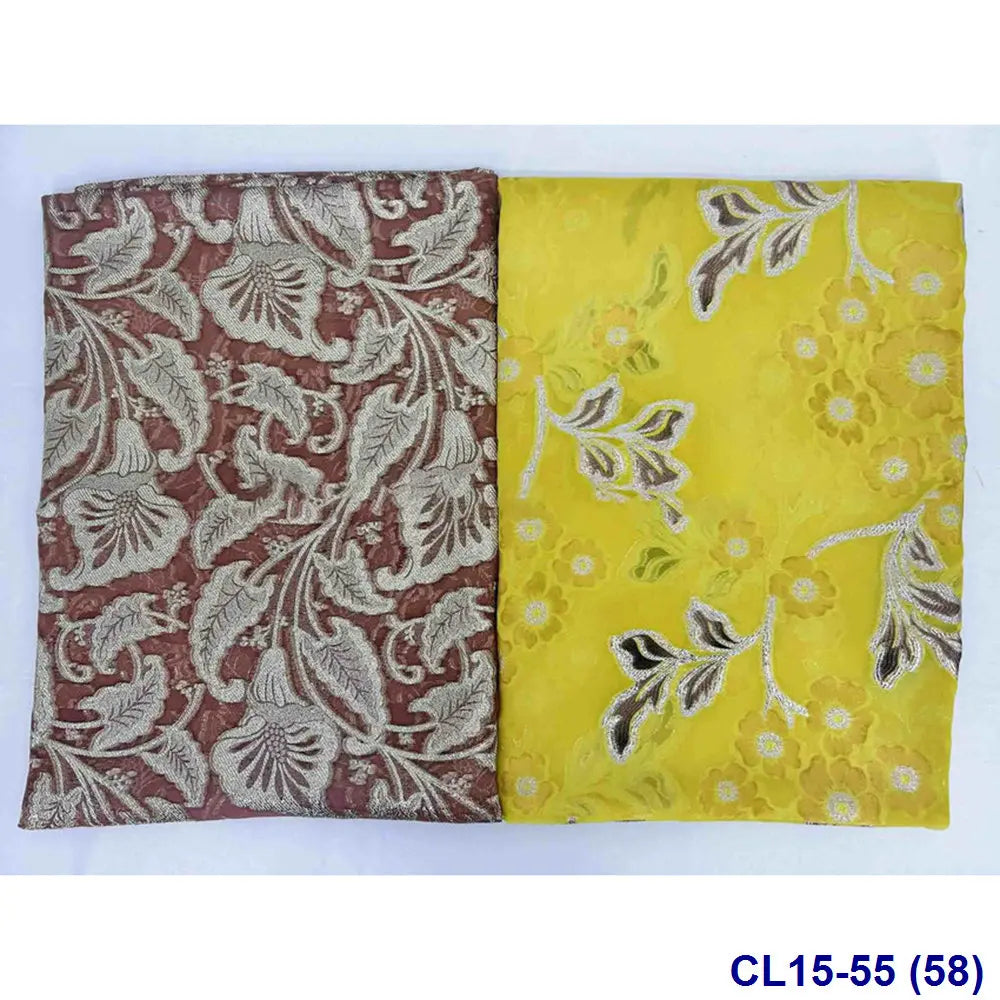 Lisami RTS Luxury Silk Fabric Elegant Multi-Color 3D Metallic Handcut for Dresses Weddings and Curtains