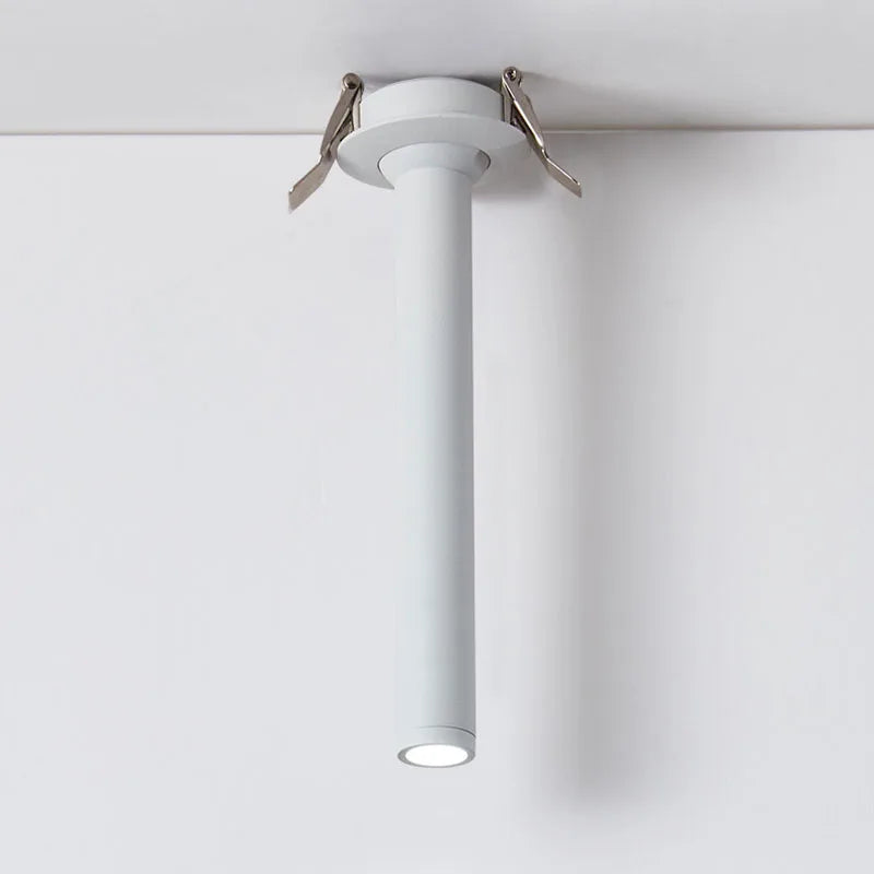 QIUBOSS recessed cylinder LED downlight, white trim and housing, ceiling-mounted