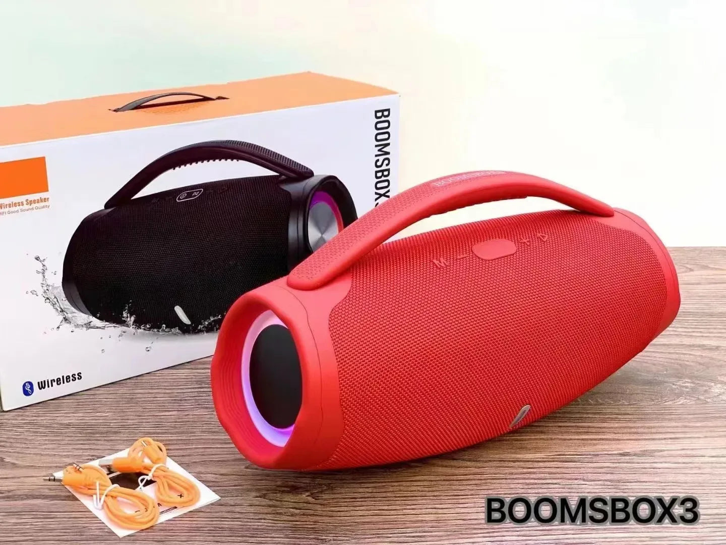 Portable Bluetooth Speaker 40W Waterproof Outdoor - Black Plastic My Store
