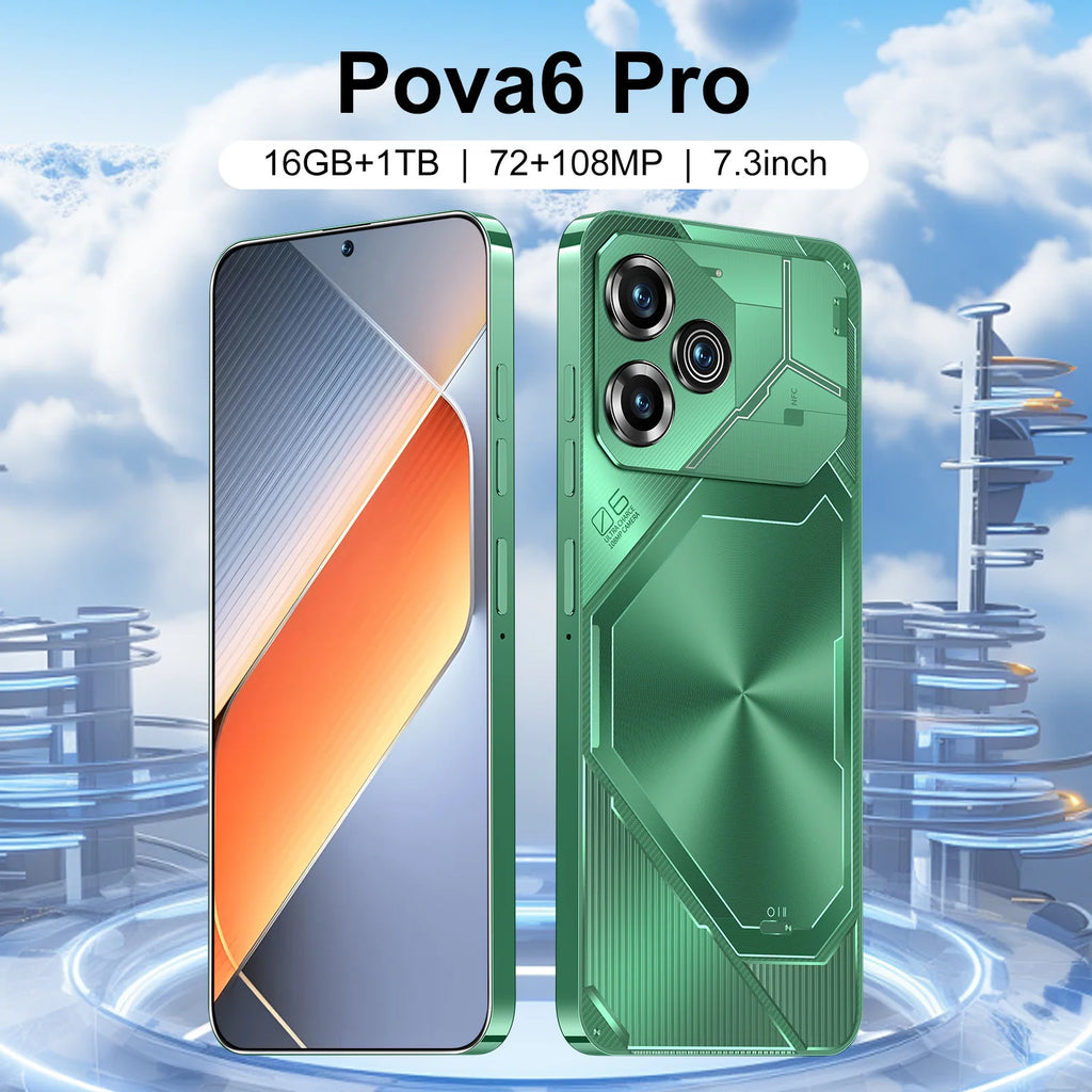 Pova 6 Pro 5G Smartphone - 16GB RAM, 1TB Storage - Silver Tidesmit