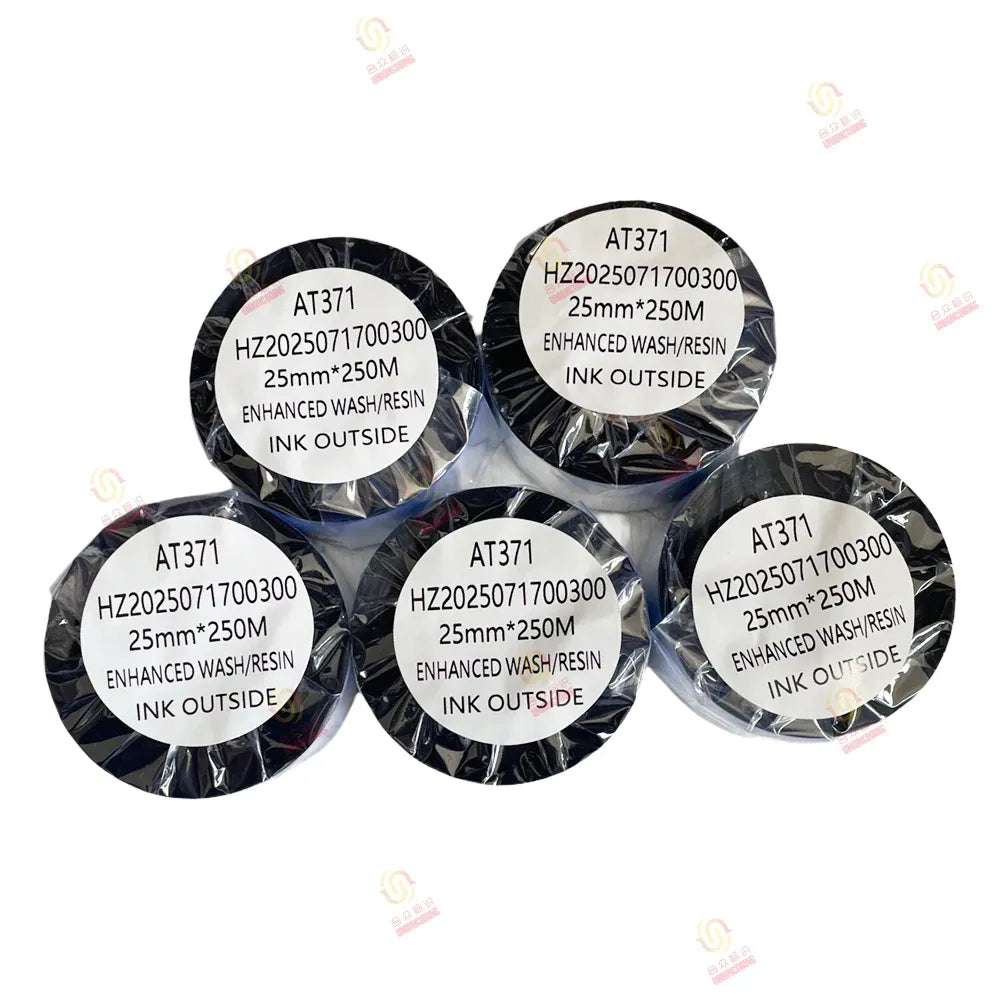 Black Thermal Transfer Ribbon PET Material Compatible for Garment Wash Care Labels