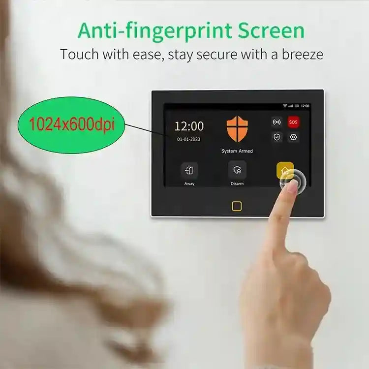 Smart Home Security Alarm System 4G WiFi - 7 Inch Touch Screen Tidesmit