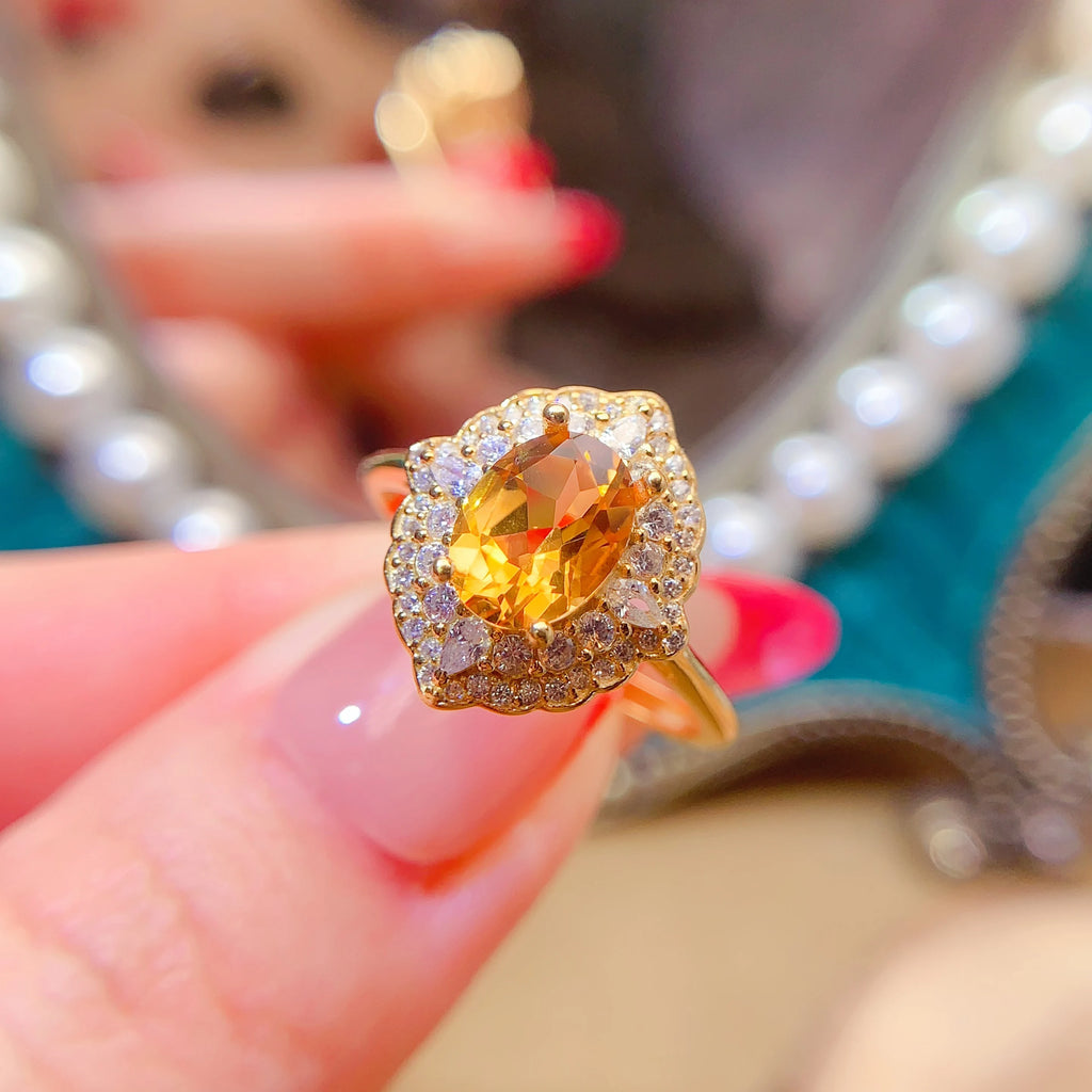 Low MOQ OEM/ODM Luxury 925 Sterling Silver Gold Plated Natural Emerald Ring for Women's Wedding Gift