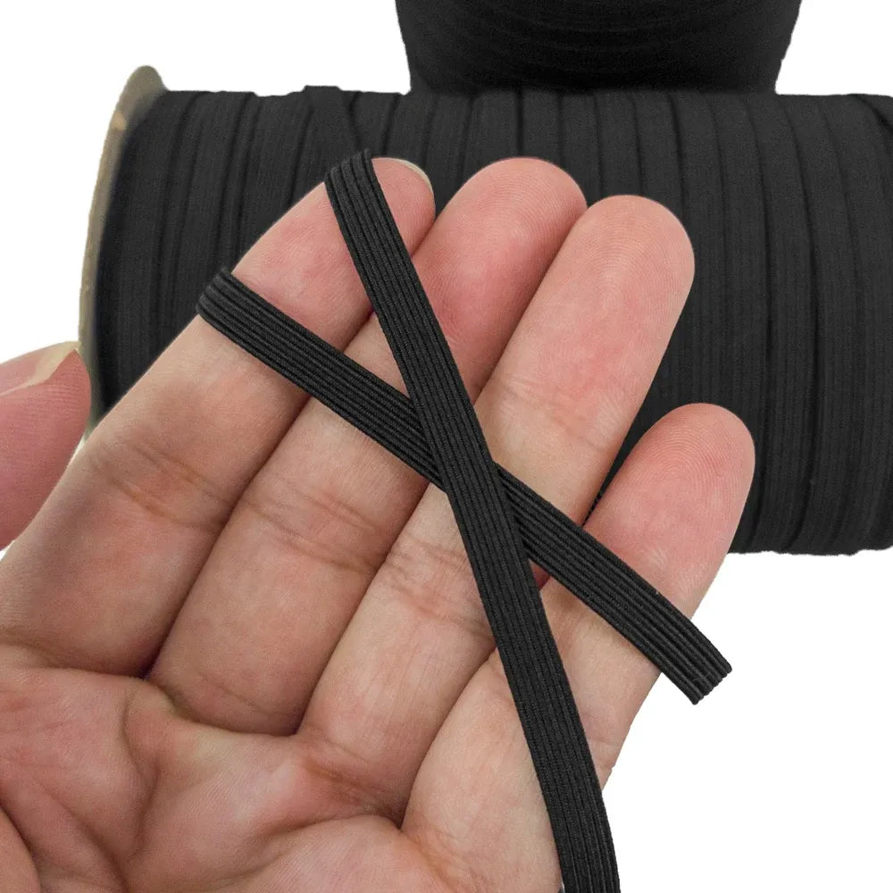 Black Elastic Band 5mm Wide 144 Yards/Roll for Sewing and DIY Crafts for Gift Making