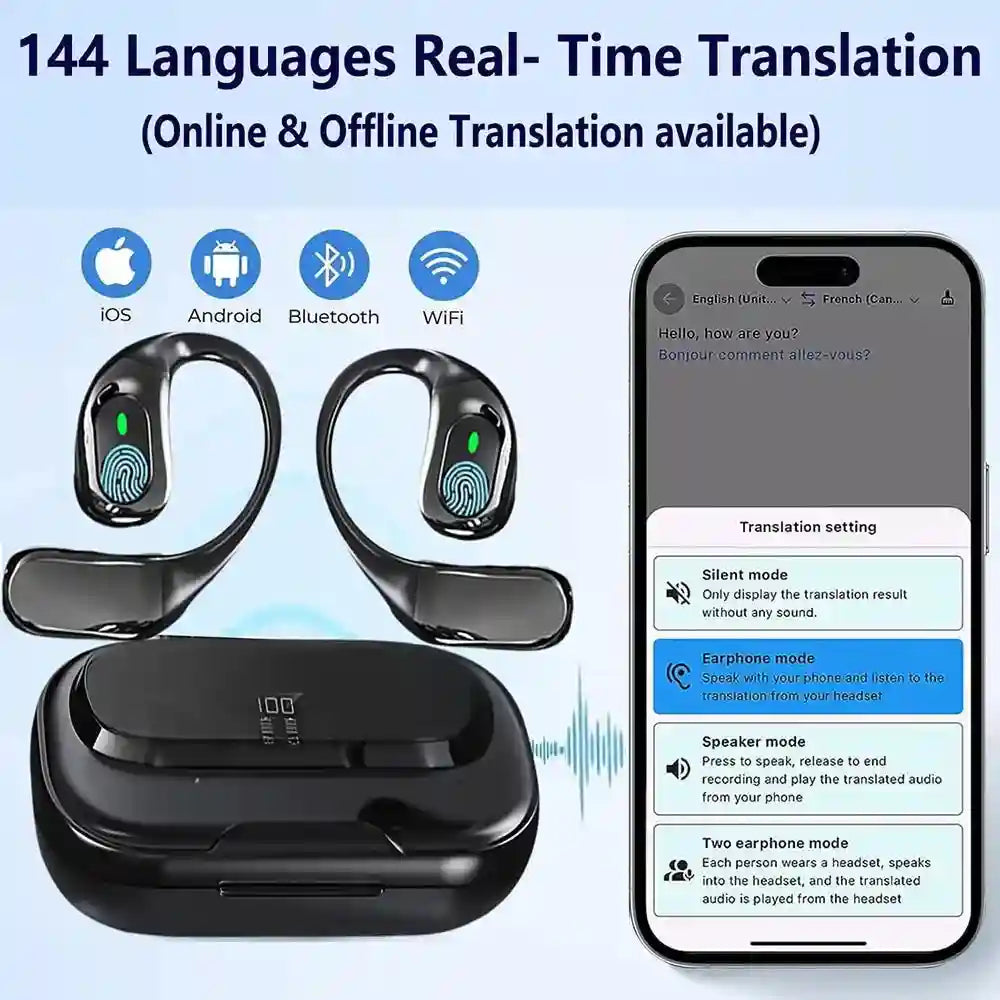 T23 Real-Time Language Translator Earbuds by Tidesmit Tidesmit