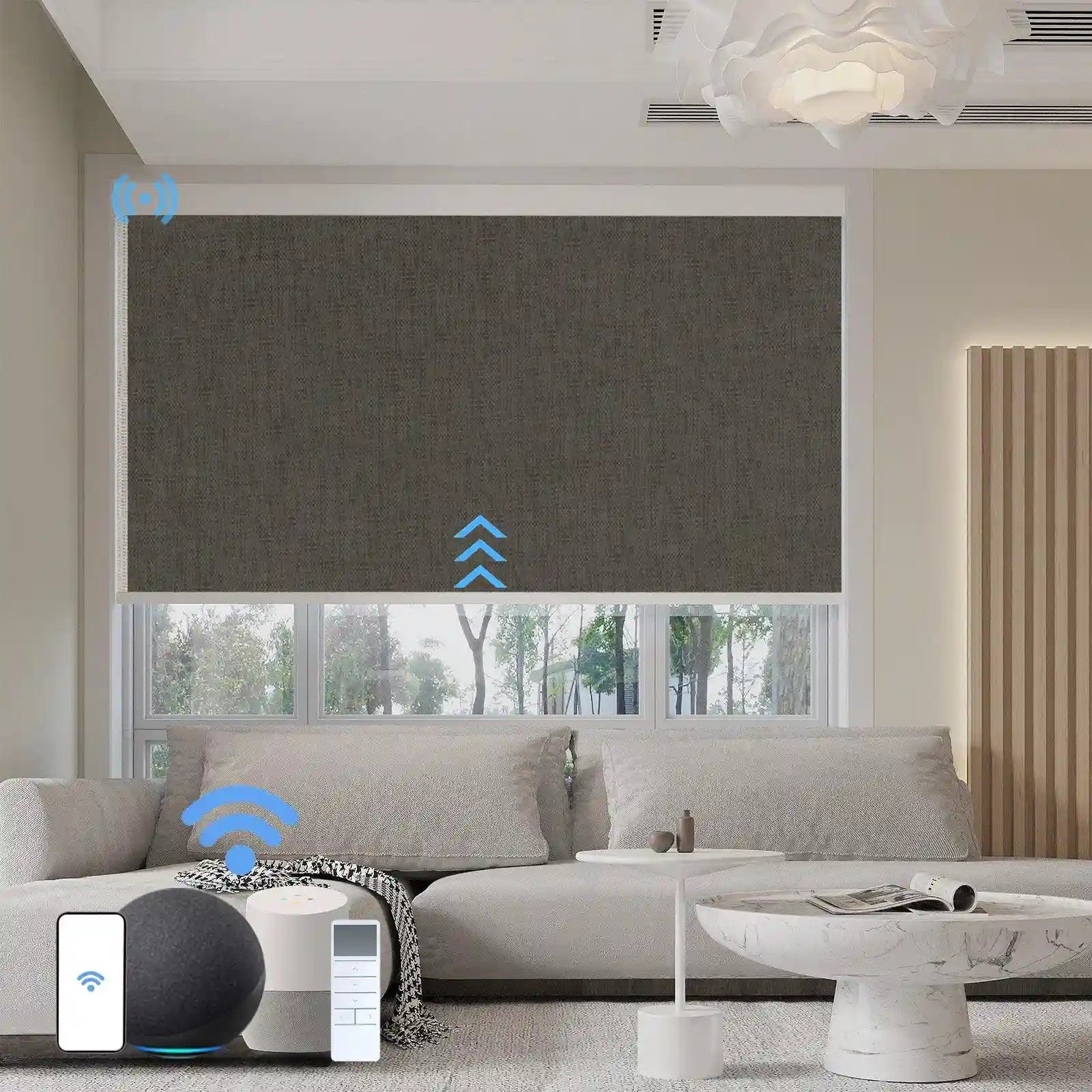 Motorized Zebra Blinds | Custom WiFi Blackout Shades for Smart Homes Tidesmit