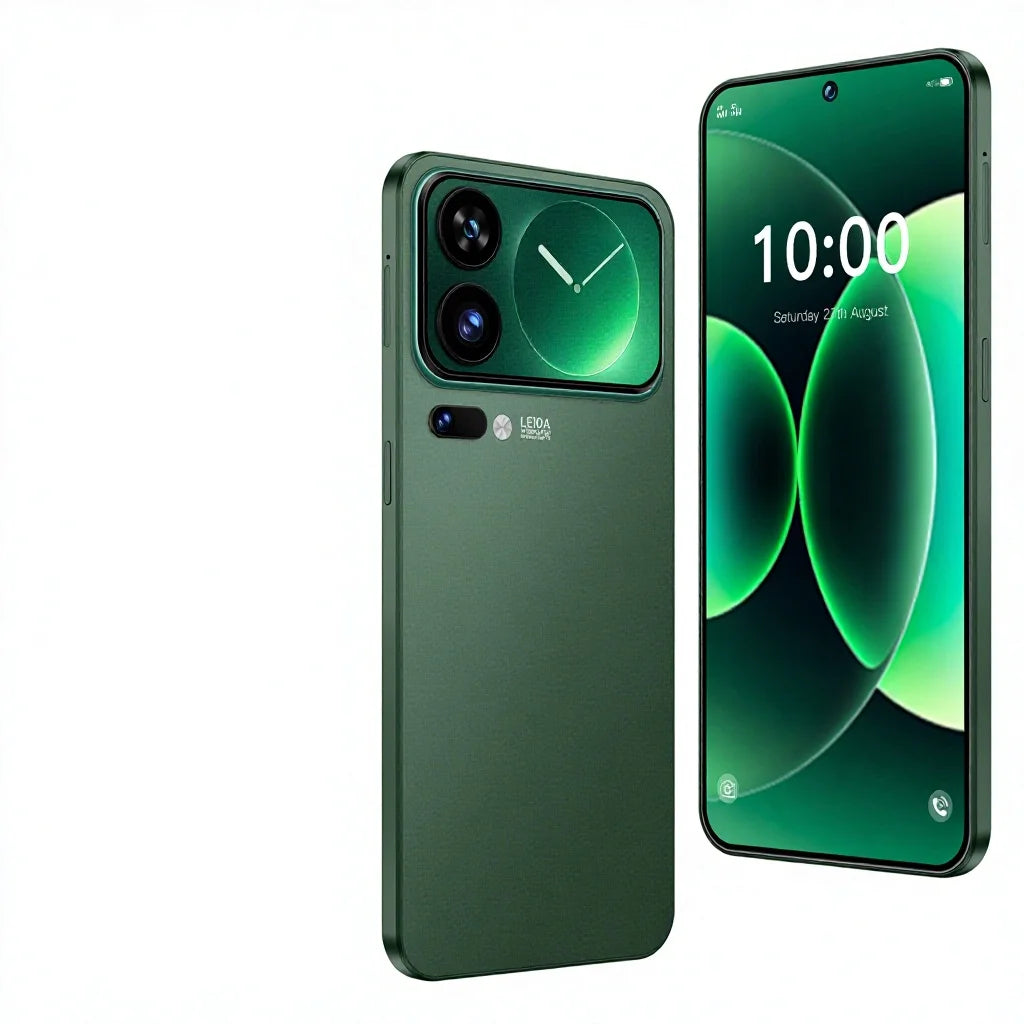 M17 Pro Max 5G smartphone with 7.3-inch OLED display, 16GB RAM, 1TB storage, and 108MP dual camera system.