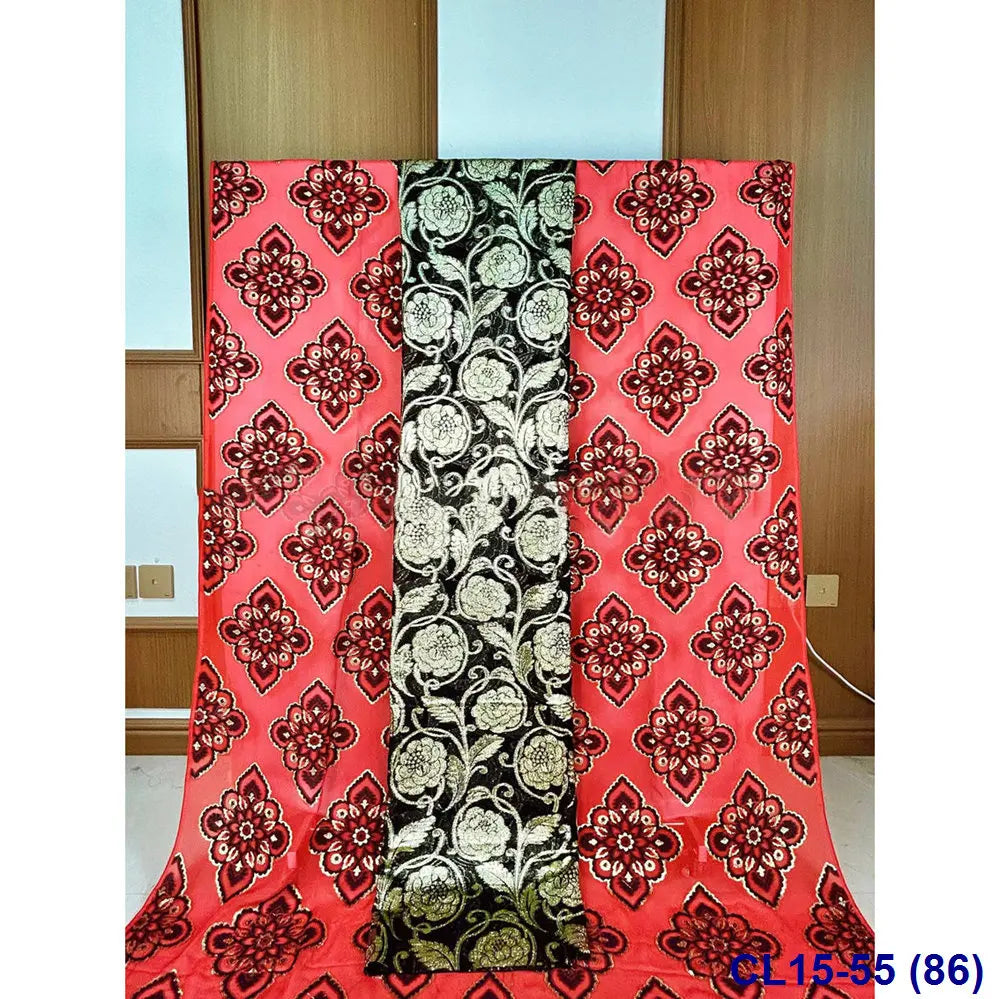 Lisami RTS Luxury Silk Fabric Elegant Multi-Color 3D Metallic Handcut for Dresses Weddings and Curtains