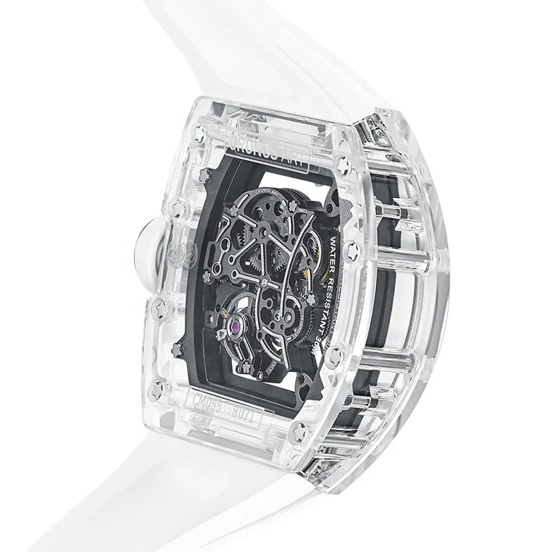 CRONUSART Luxury Mechanical Men's Watch, Featuring Sapphire Crystal Glass, Skeletonised Dial Movement with Luminous Hands