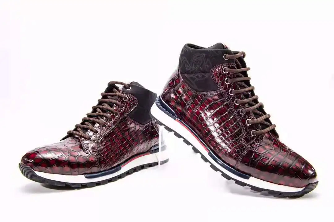 Goodyear Decent Sepatu Walking Style Shoes Genuine Crocodile Leather Office Mens Shoes Sneakers High End Alligator Shoes Men