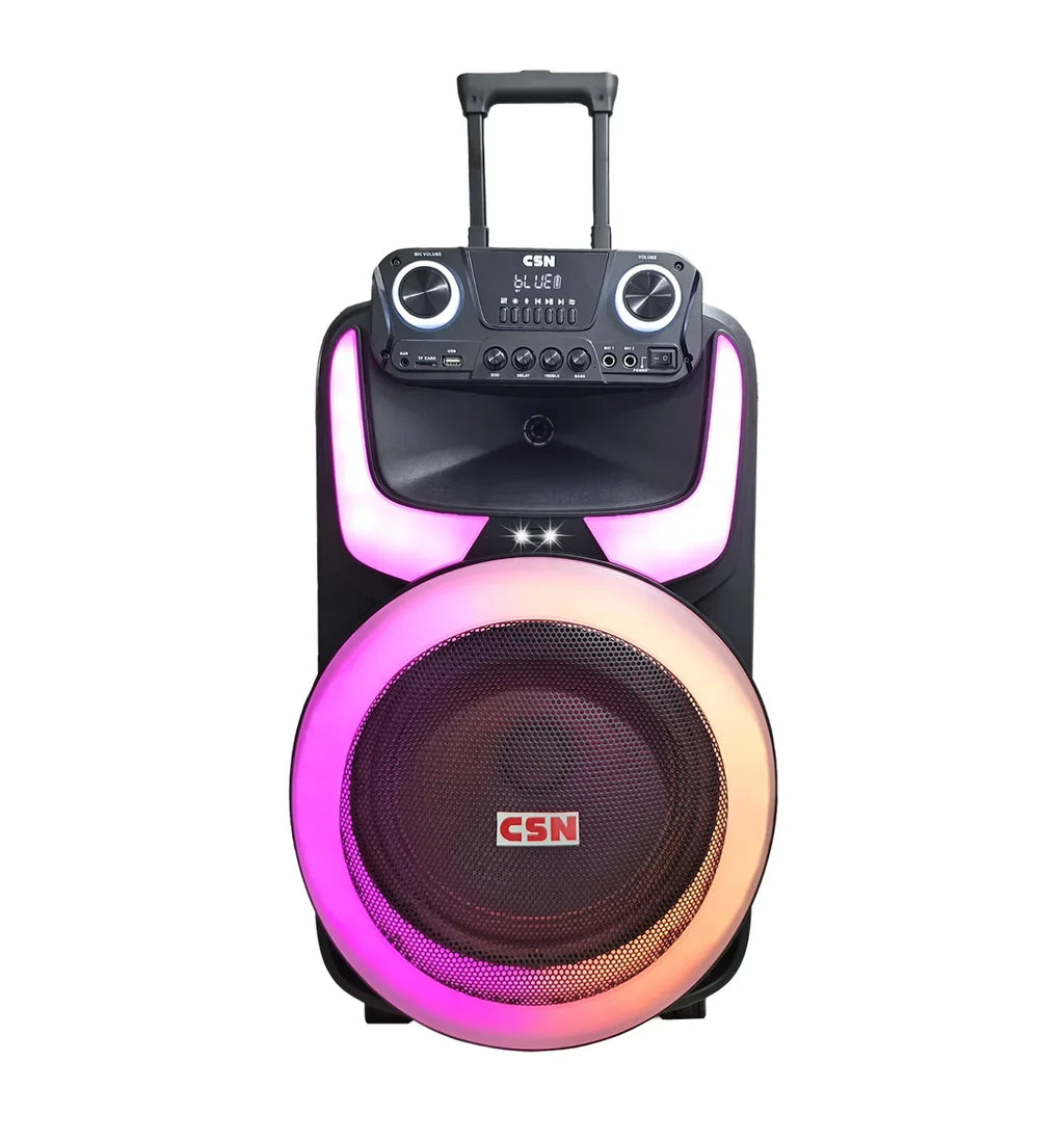 15 Inch Portable Bluetooth Trolley Speaker - CSN-1501 Plastic Cabinet My Store