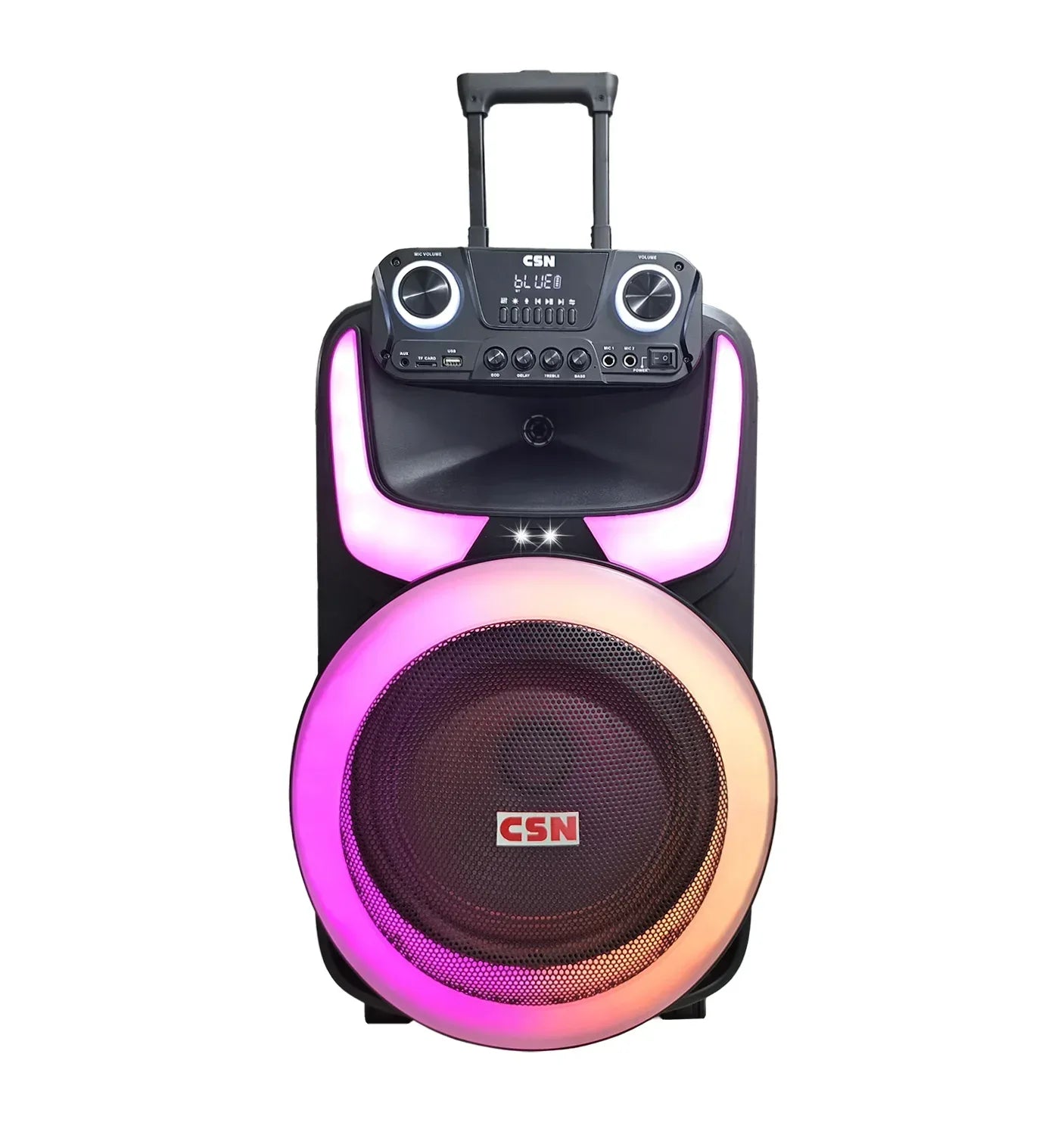 15 Inch Portable Bluetooth Trolley Speaker - CSN-1501 Plastic Cabinet My Store