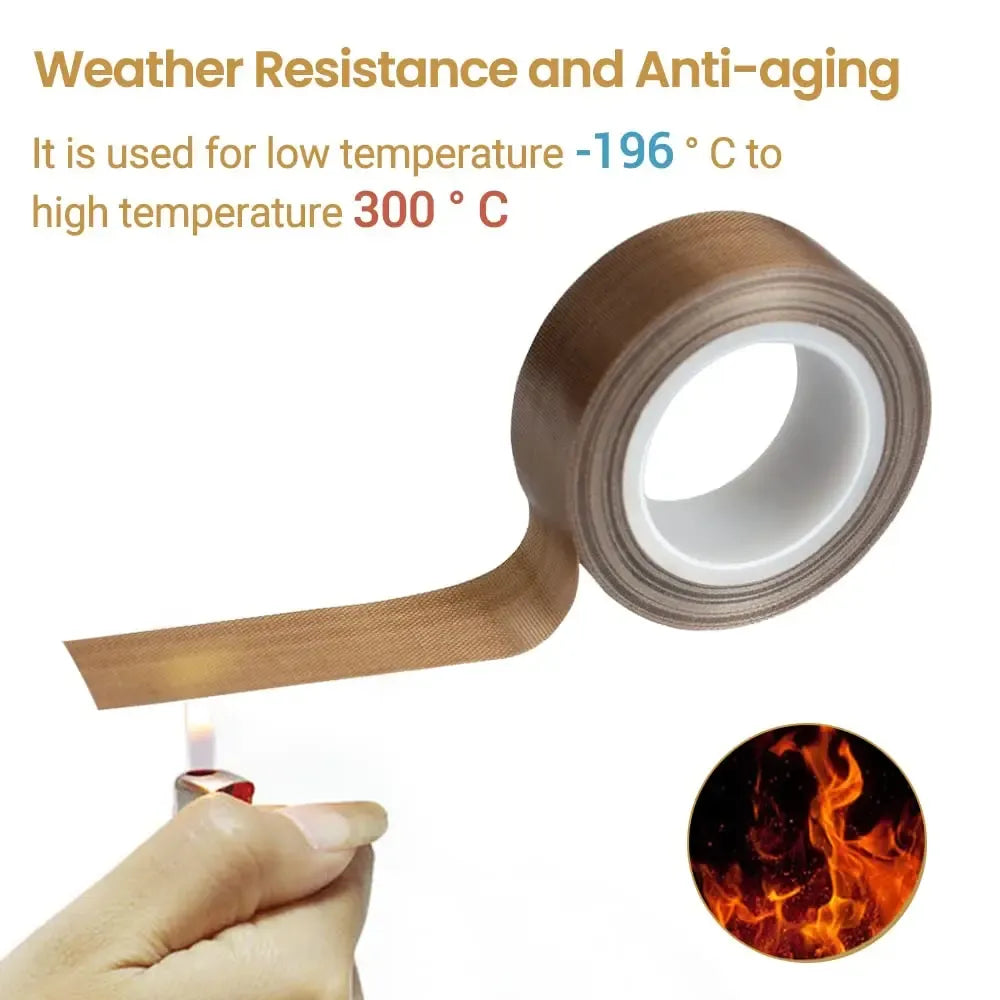 High-temperature sealing tape roll in brown with white inner core