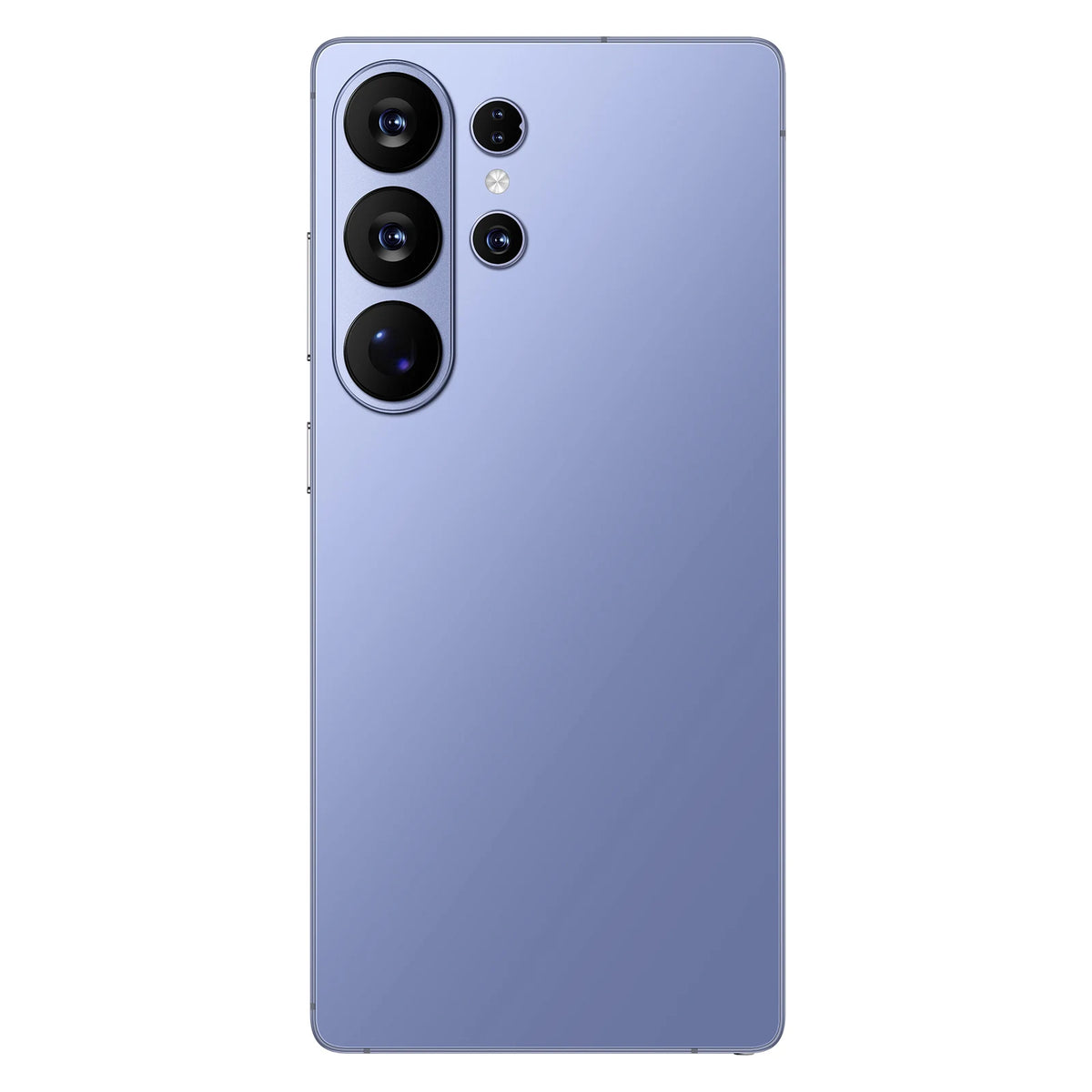 S26 Ultra smartphone back in light blue, triple rear camera module