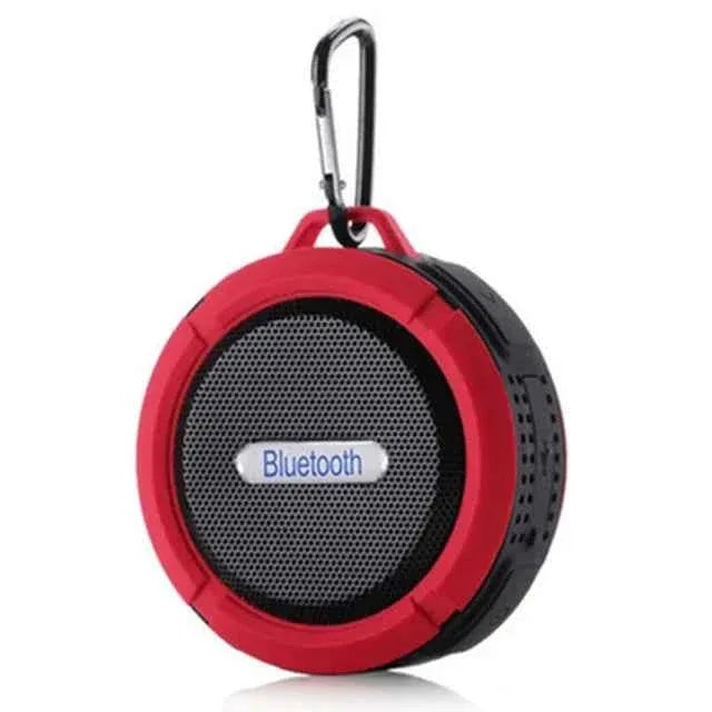 Portable Bluetooth Speaker - Waterproof Wireless Audio with Mic (Red) Red plastic My Store