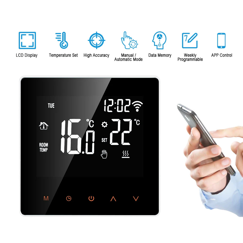 AVATTO WiFi Smart Thermostat, Electric Floor Heating Water/Gas Boiler Temperature Remote Controller for Tuya Google Home, Alexa