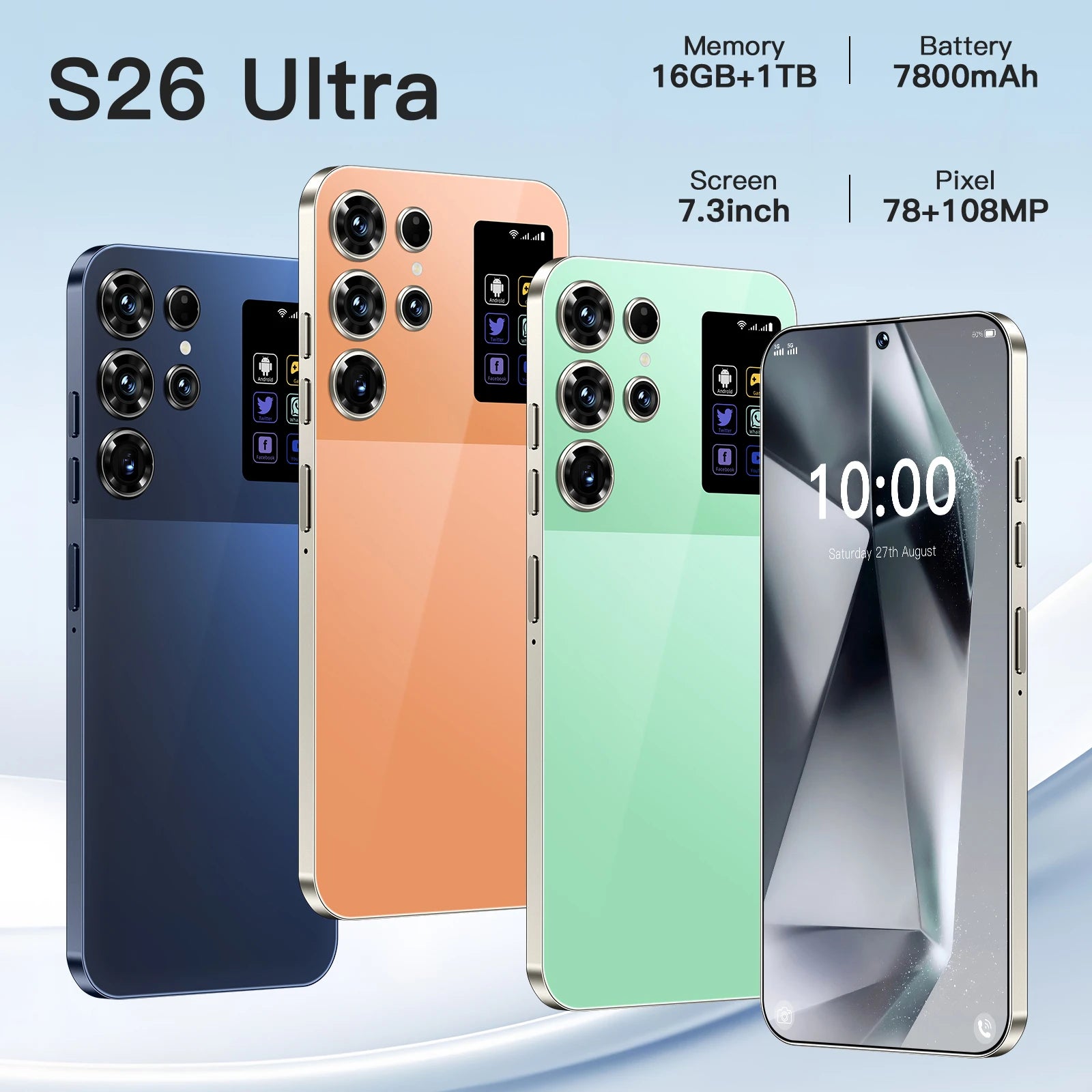 S26 Ultra 5G Smartphone, 16GB RAM, 1TB Storage - Black Tidesmit