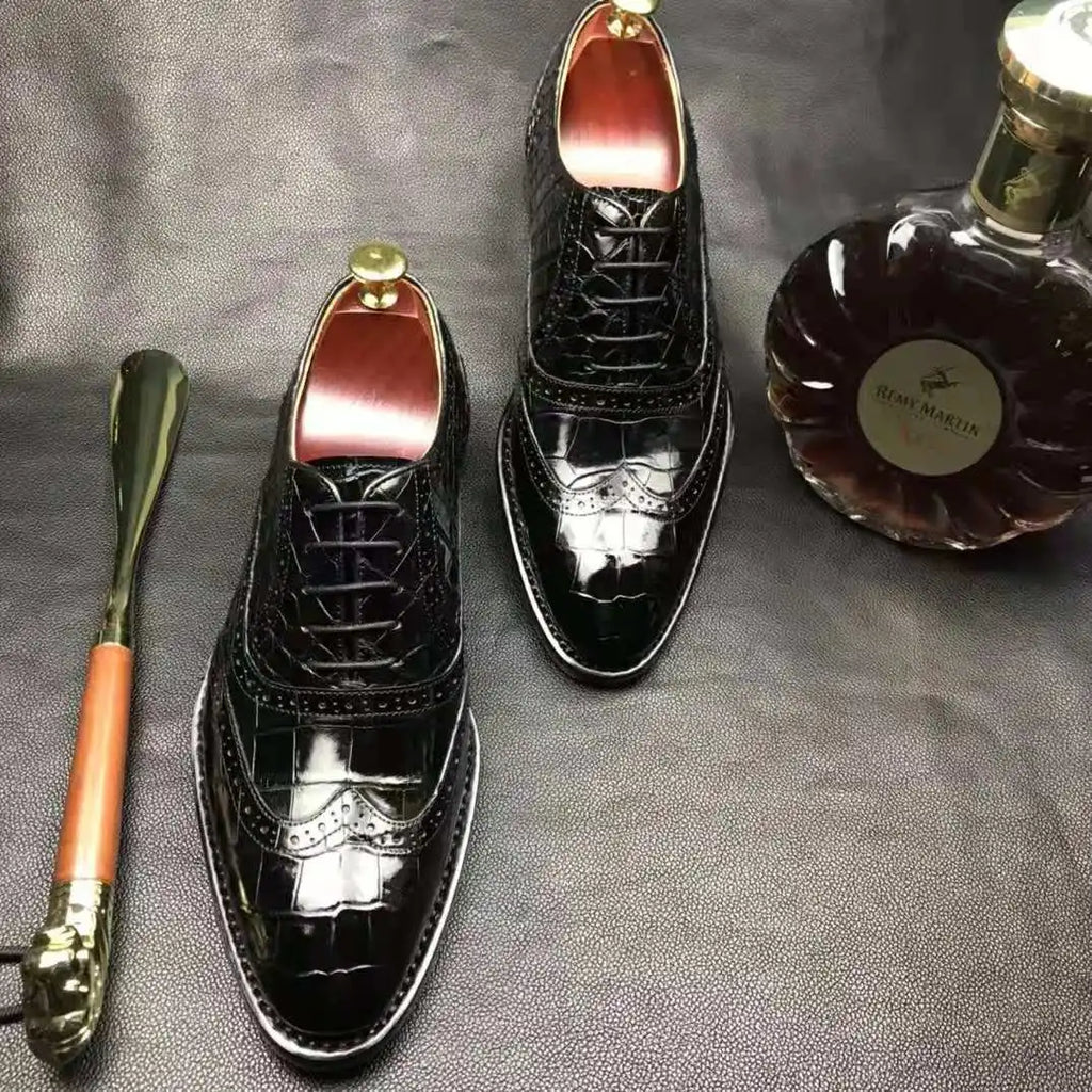 Hot Sell Classic Design Shoes for Men Pure Crocodile Leather Men Dress Shoes Sapatos Para Hombre Alligator Luxury Men Shoes