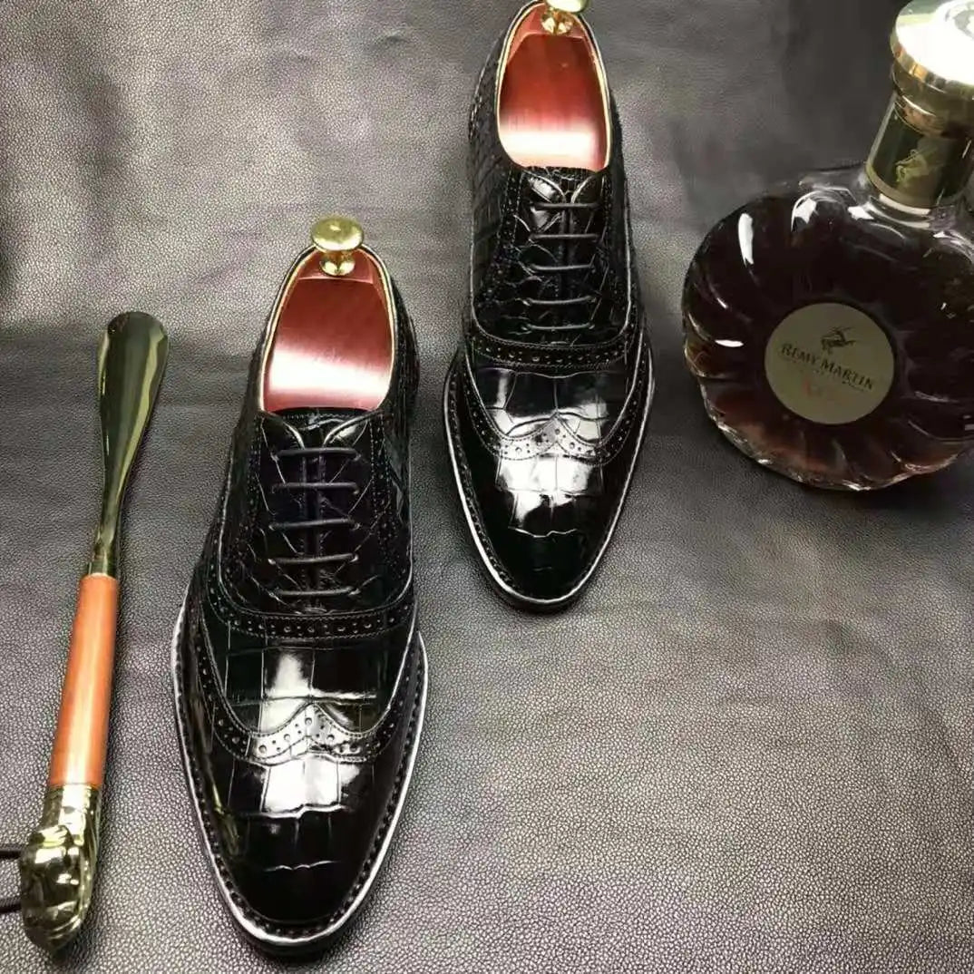 Hot Sell Classic Design Shoes for Men Pure Crocodile Leather Men Dress Shoes Sapatos Para Hombre Alligator Luxury Men Shoes