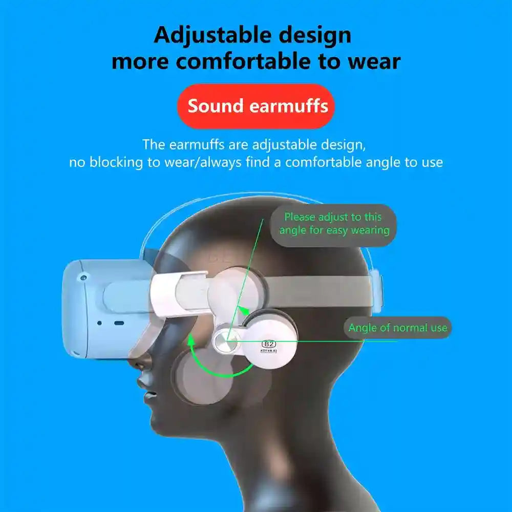 VR Headset Ear Muffs for Oculus Quest 2 Noise Reduction White Tidesmit