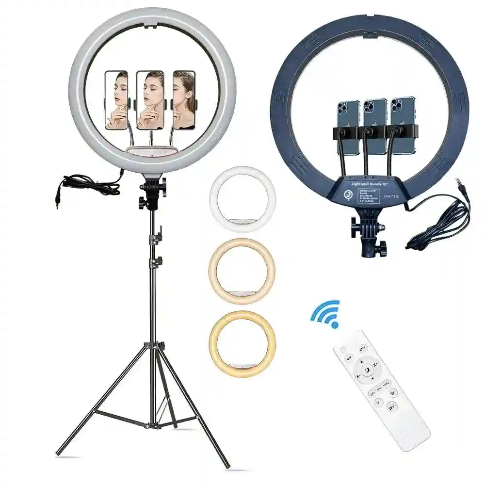 18 Inch LED Ring Light with Tripod and 3 Phone Holders | Tidesmit Tidesmit
