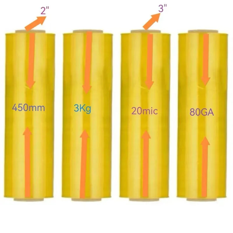 Yellow adhesive tape rolls with clear pre-tape masking film for clean edges