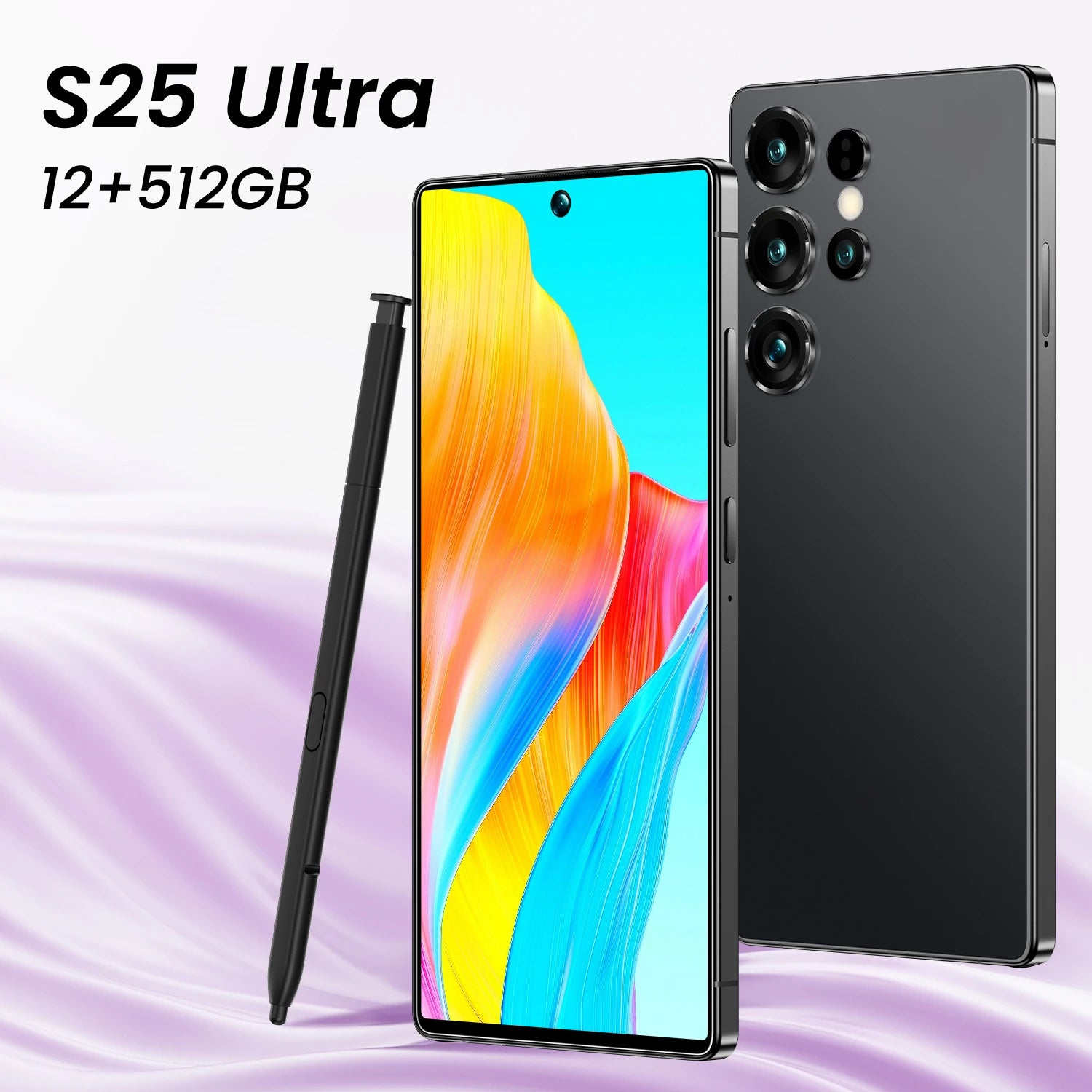 ULTRA 5G S25 EU Global Version Smartphone with 7.3 Inch HD Screen 12GB+512GB RAM 108MP Rear Camera Dual SIM for Gaming Used