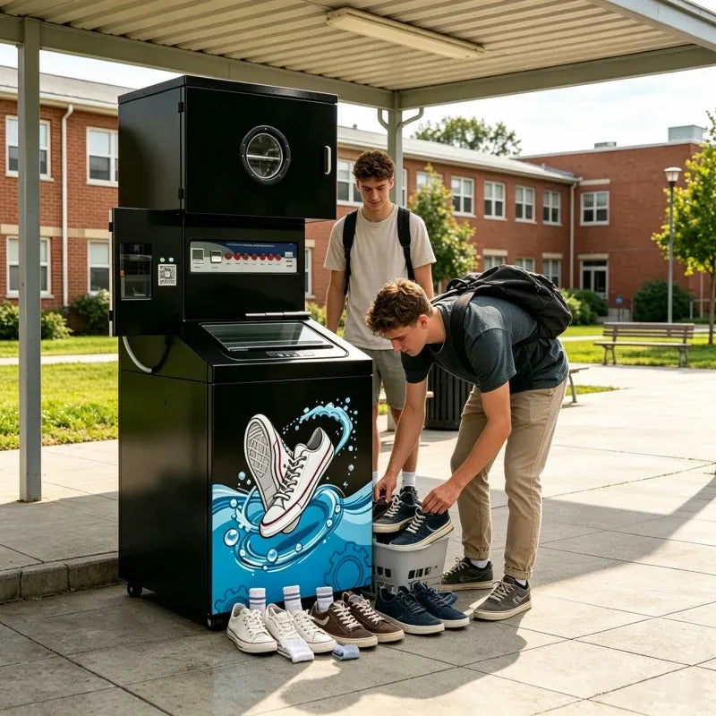 Self Service Shoe Washer & Dryer Commercial Automatic Shoe Cleaning Machine for Hotel Apartment Campus Factory
