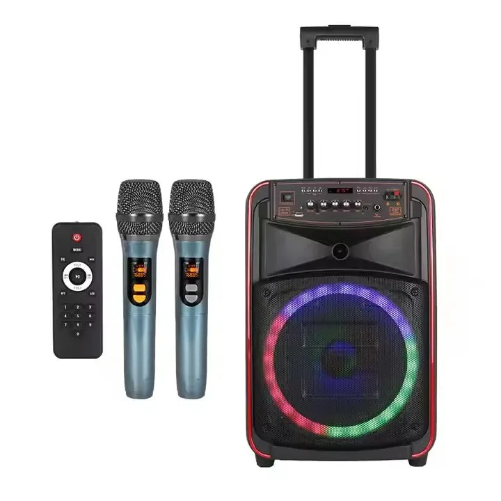 Portable Bluetooth Speaker with Disco LED Lights and 360 Sound - Black Black My Store