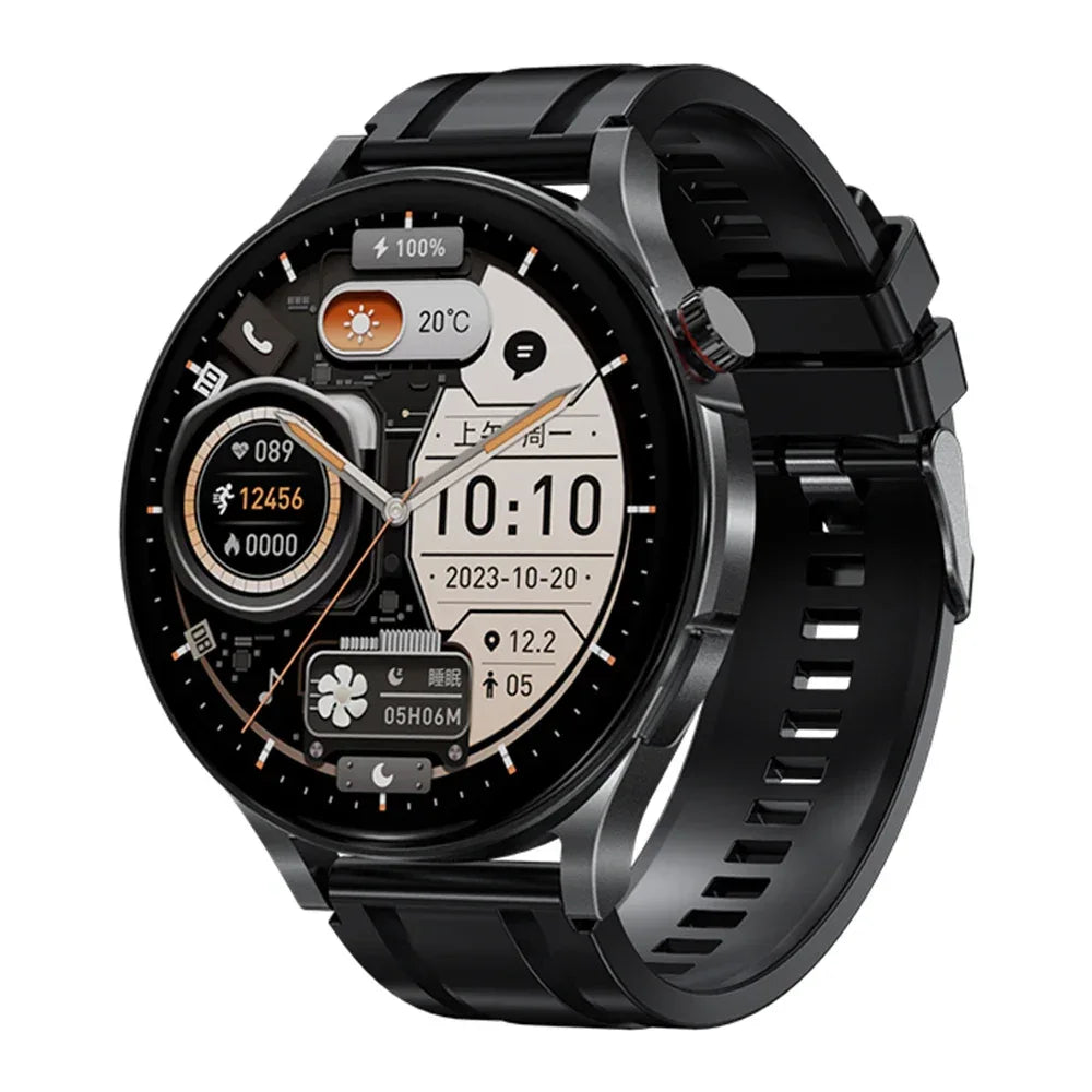 Smartwatch Fitness Tracker with Heart Rate Monitor & GPS - Silver/Black Black My Store