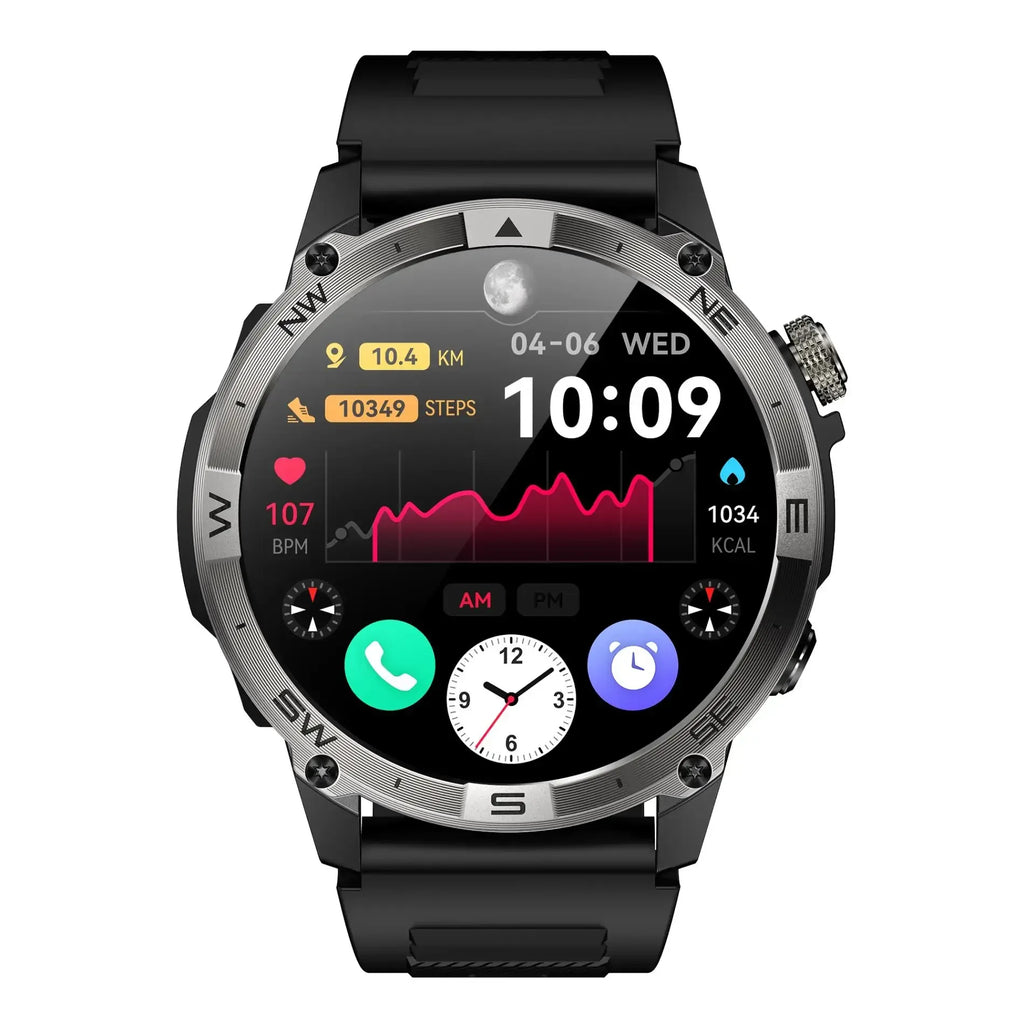 GPS Smart Watch & Fitness Tracker HK08 - AMOLED Display Black My Store