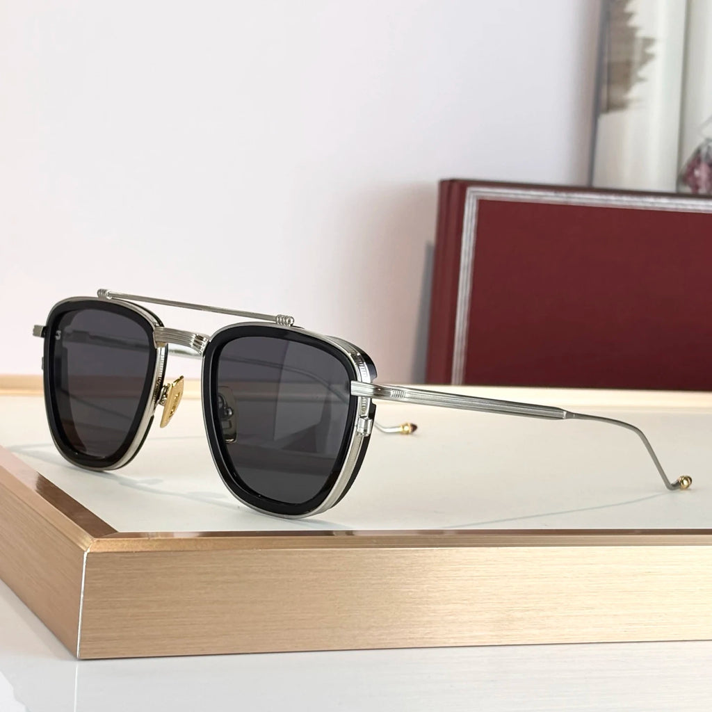Luxury Fashion Designer Neutral Sunglasses UV400 Pilot Titanium Frame High Quality Men's Driving Business Travel Sunglasses