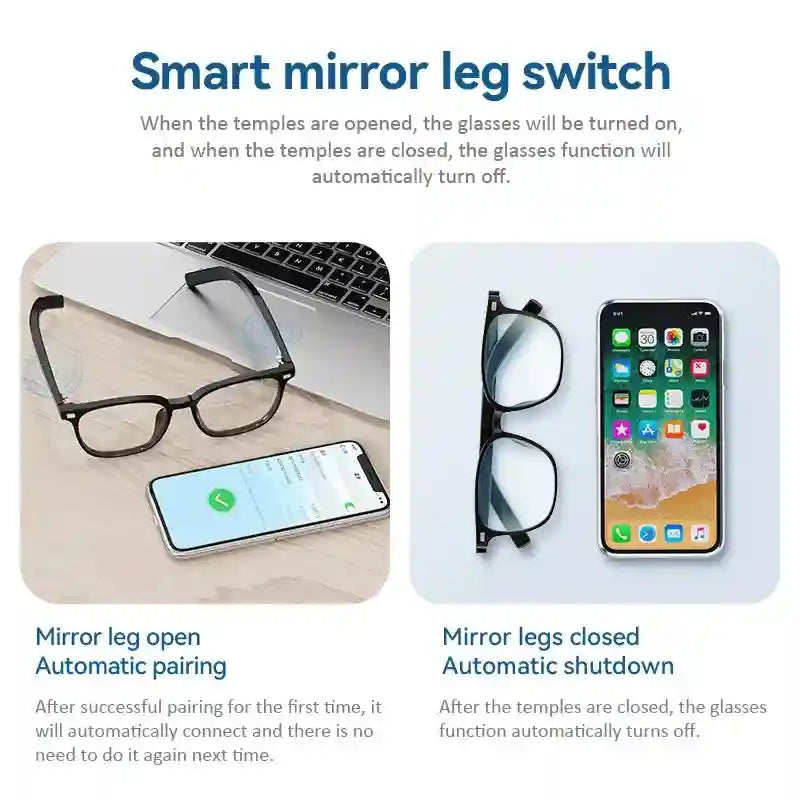 Tidesmit Smart Audio Glasses - Bluetooth 5.3 Hands-Free Headset Tidesmit