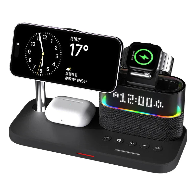 5-in-1 Magnetic Wireless Charger Stand with Fast USB-C PD Power Tidesmit