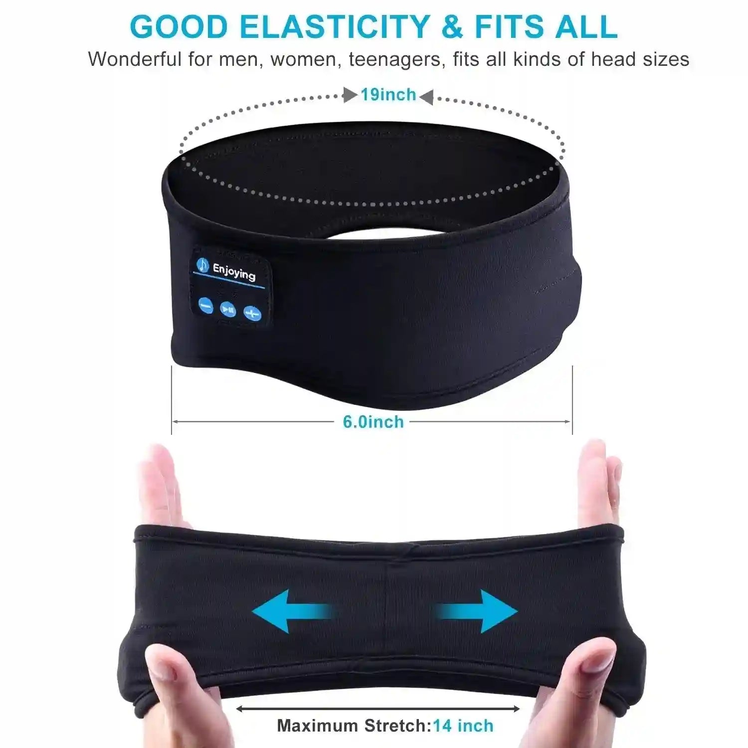 Bluetooth Sleep Headband - Wireless Music & Sports Sweatband (SK-12) Tidesmit