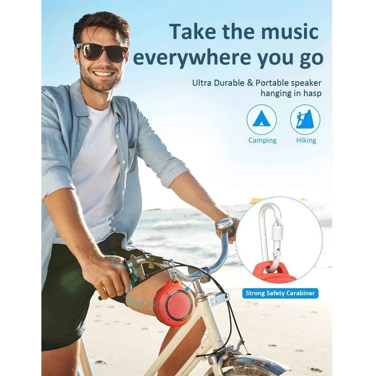 Portable Bluetooth Speaker: 12H Waterproof Wireless Audio, Blue My Store