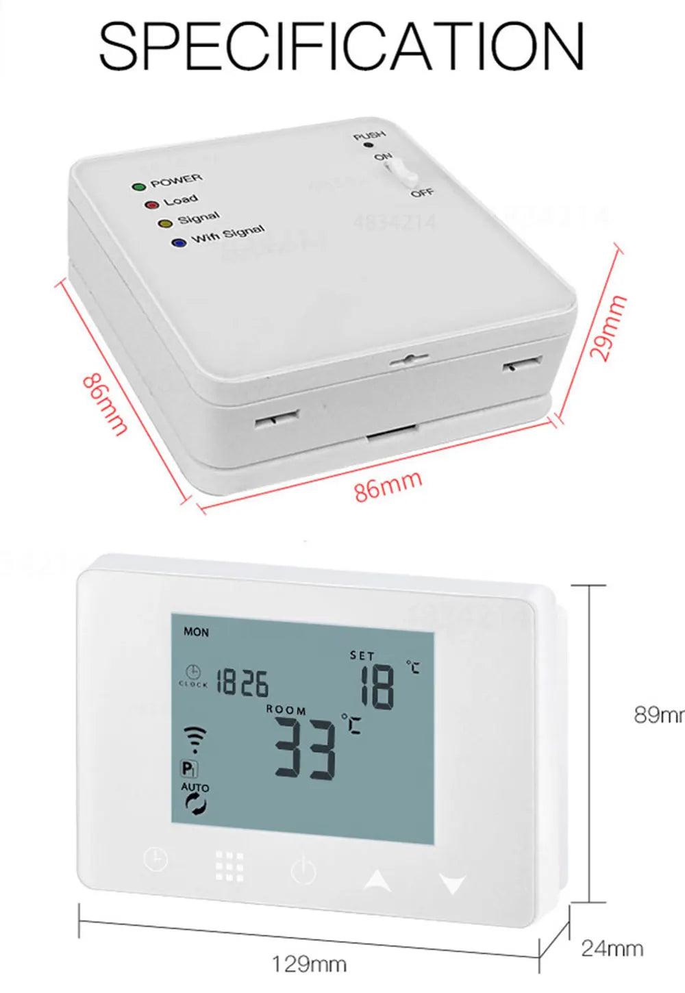 Wireless WIFI RF Thermostat 6 Sub-Chamber Hub Controller Central for Heat Mat/Underfloor Heating/Thermostatic Valves/Gas Boiler