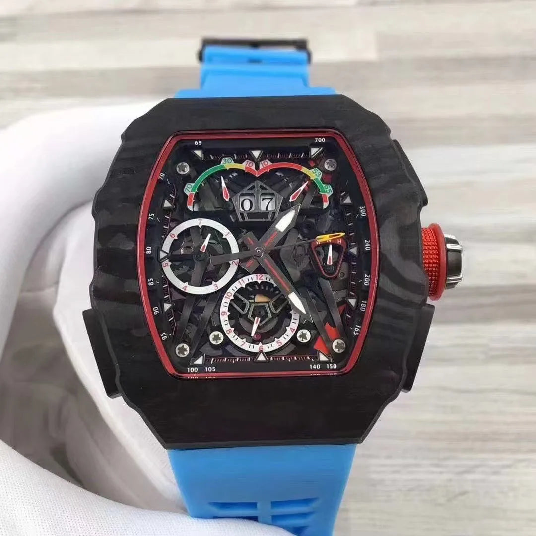 Hot Selling Black Color Waterproof Watch with Fully Automatic Mechanical Movement, Luxurious Men's Mechanical Watch