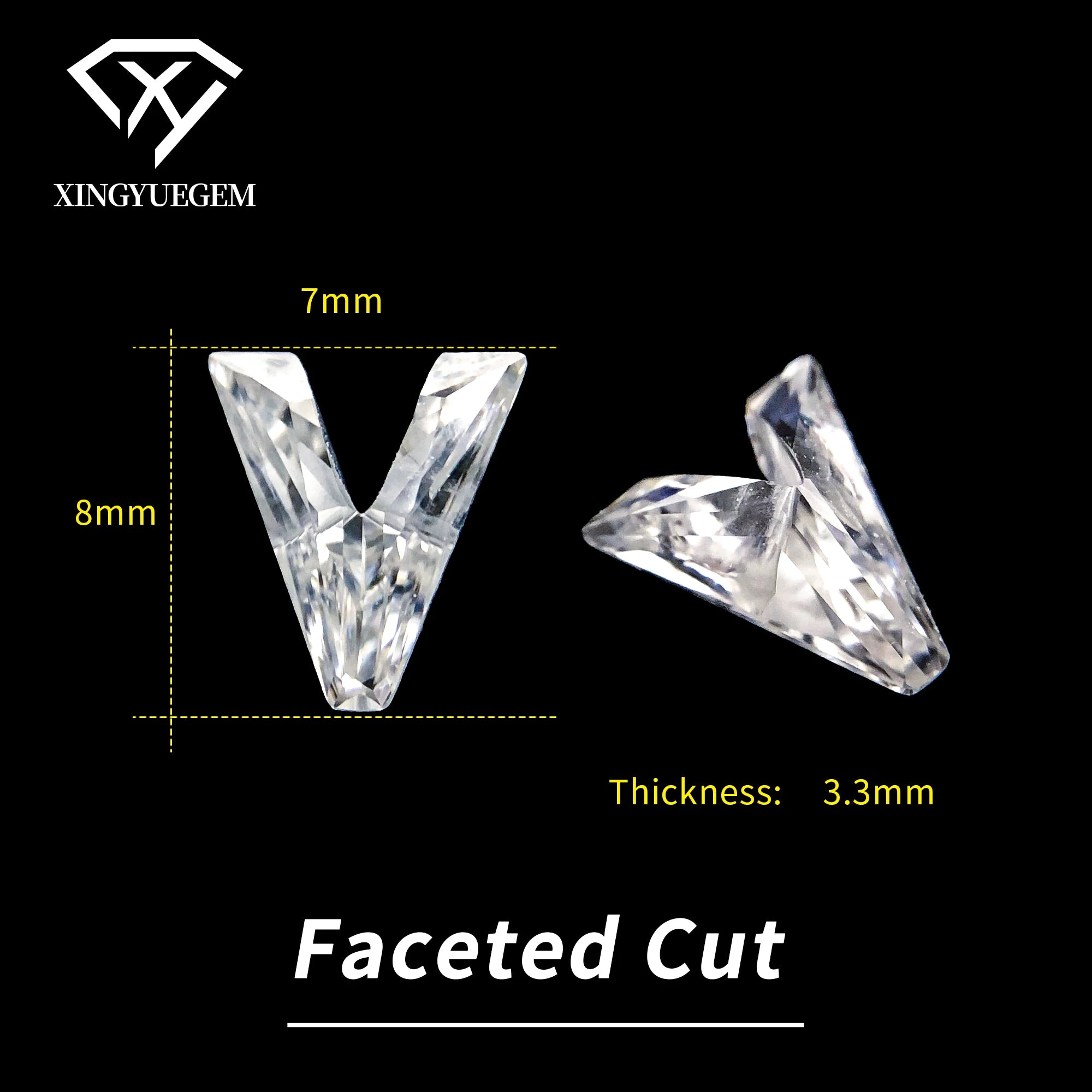 Customizable GRA Certified A-Z White D VVS Lab Created Moissanite Fancy Color Play/Fire Alphabet Jewelry Loose Stone 0.8-1.5CT