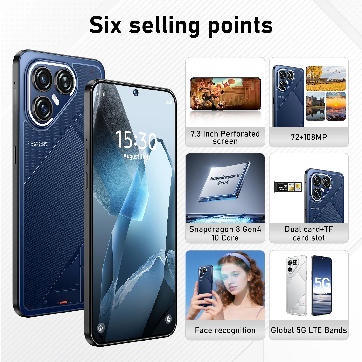 Pova7 Ultra 5G Smartphone, 7.3-inch Display, 1TB Storage - Black Tidesmit