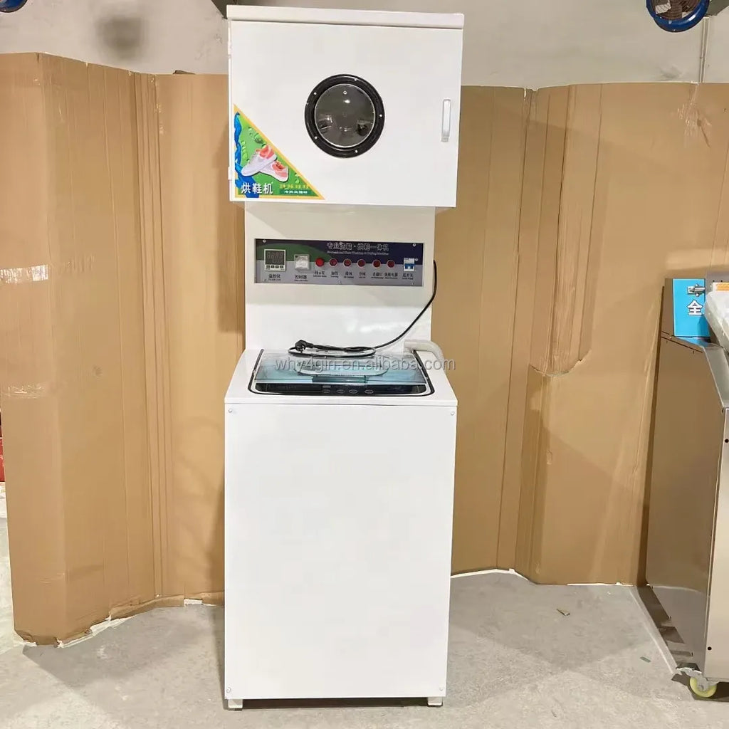 Shoe Washing and Drying Machine Combining Top Dryer Bottom Washer for Washing Plant Laundromat