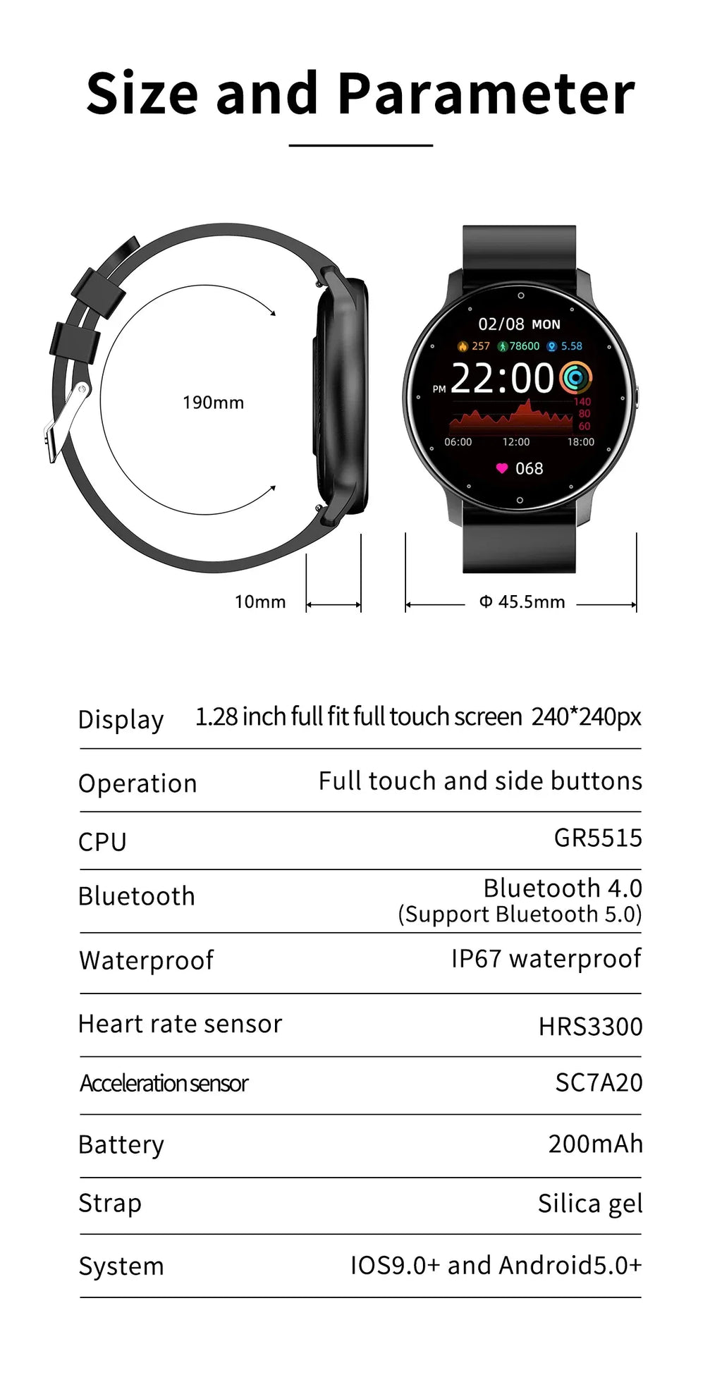 Smartwatch Fitness Tracker with 1.28 IPS Screen & Heart Rate Monitor My Store