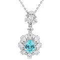 RTS Luxury Jewelry  Necklace S925 Sterling Silver Pendant 5A White Cubic Zirconia Lab Grown Paraiba Fine Necklaces Pendant