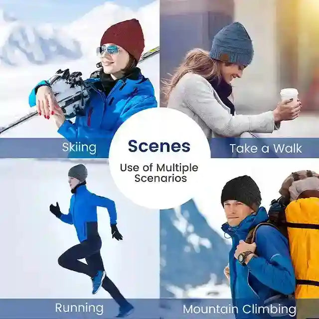 Bluetooth Music Beanie with Integrated Wireless Headphones - Warm Winter Hat Tidesmit
