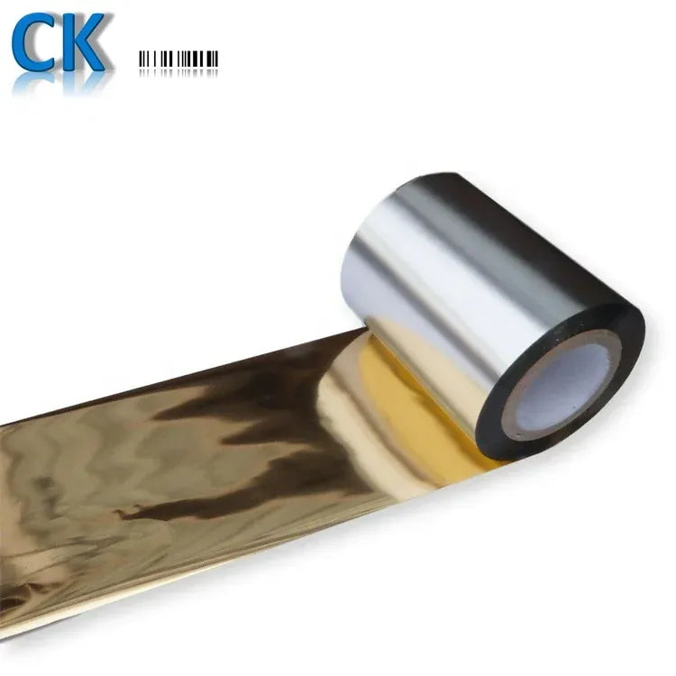 Coditeck CK16 wax ribbon on silver core, gold foil film with black rim